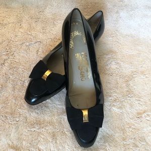 Salvatore Ferragamo for Saks Fifth Avenue Patent Princess Heel Shoes